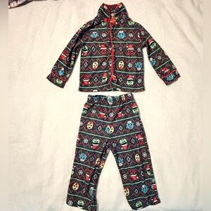 Disney Marvel Super Hero Christmas Two Piece Button Up Cotton Pajamas size 3T